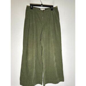 by Anthropologie Forest Green Cordoroy Pleated Wide Leg Pants Sz 29